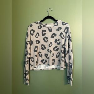 Cropped Cheetah Print Sweater